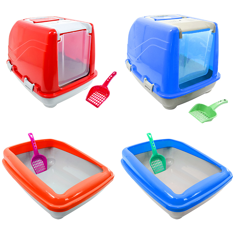 CaDoPet Cat Litter Boxes Open-Top and Closed-Top Quality Plastic